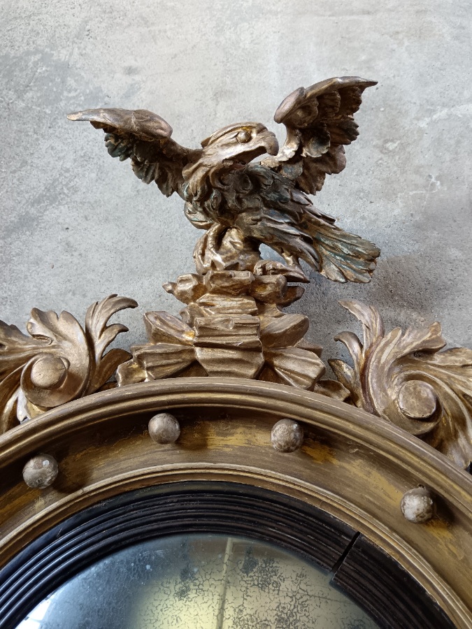 A Regency Giltwood Girandole Convex Wall Mirror (16).jpg